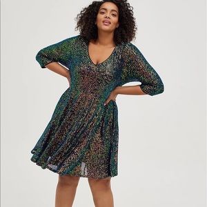 Multi sequin skater dress